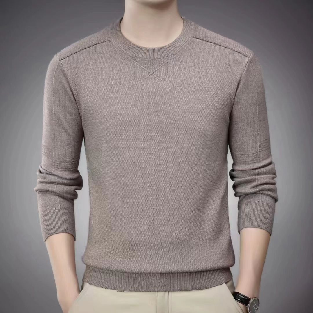 Brand original single label high quality gold spun solid color men's woolen sweater