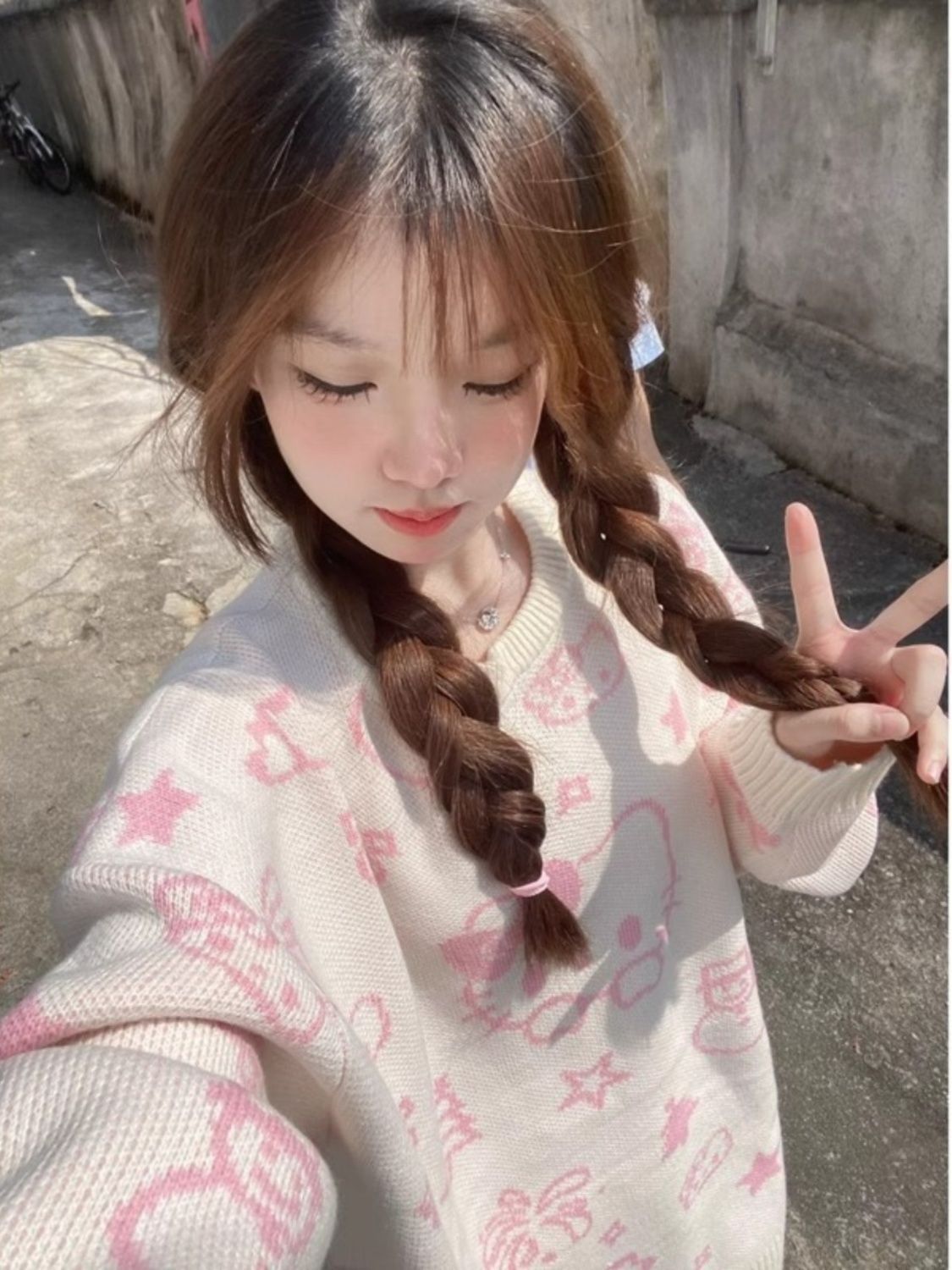 秋殼超好看高級感卡通凱蒂貓印花毛衣女秋冬季寬鬆慵懶風針織外套