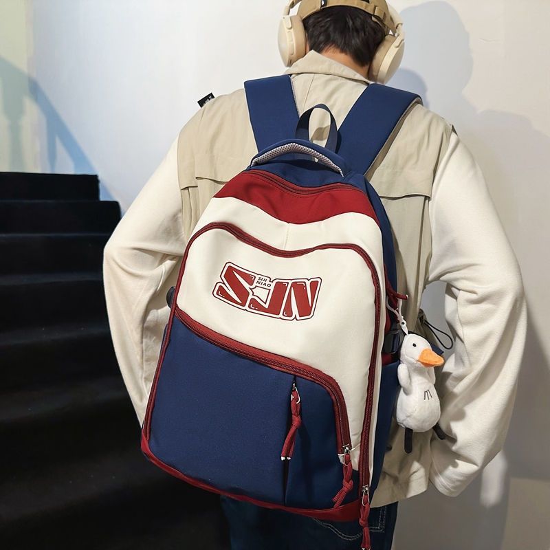 書包女大學生簡約高中學生初中生潮牌時尚大容量男背包ins雙肩包