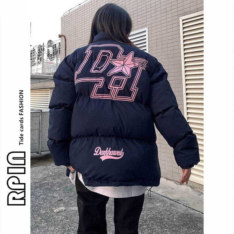 RPIN大碼國潮美式高街羽絨棉服外套男潮牌復古棉衣棉襖麵包服冬季