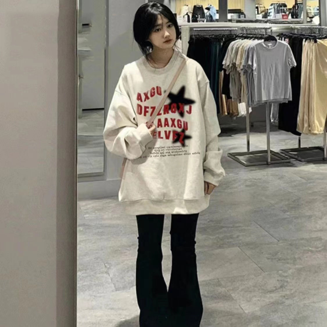 美拉德2023新款復古hiphop無帽衛衣oversize寬鬆女寬鬆長袖女新款
