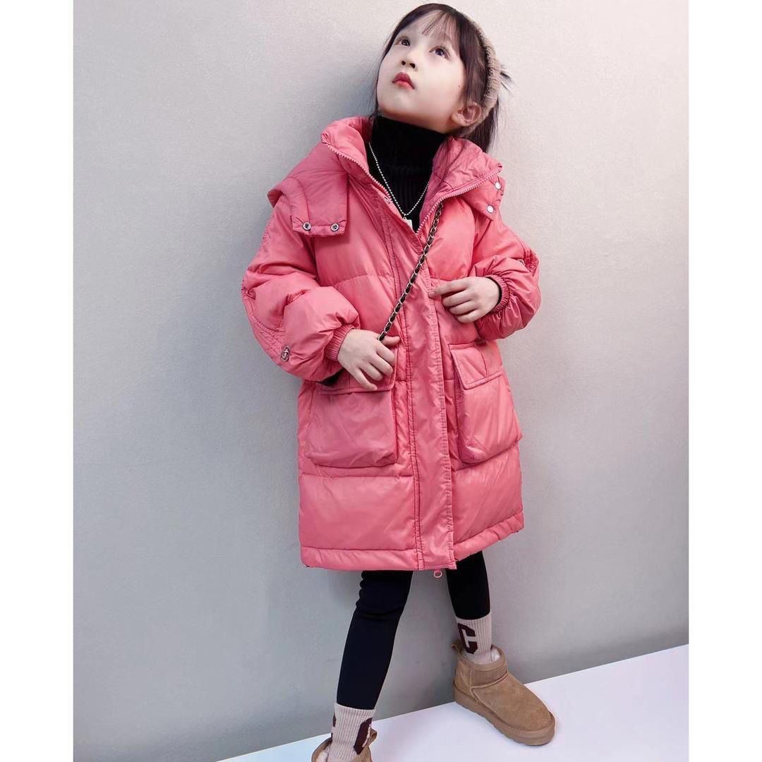 女童羽绒服2023冬季新款洋气网红中长款加厚保暖中大童羽绒服外套