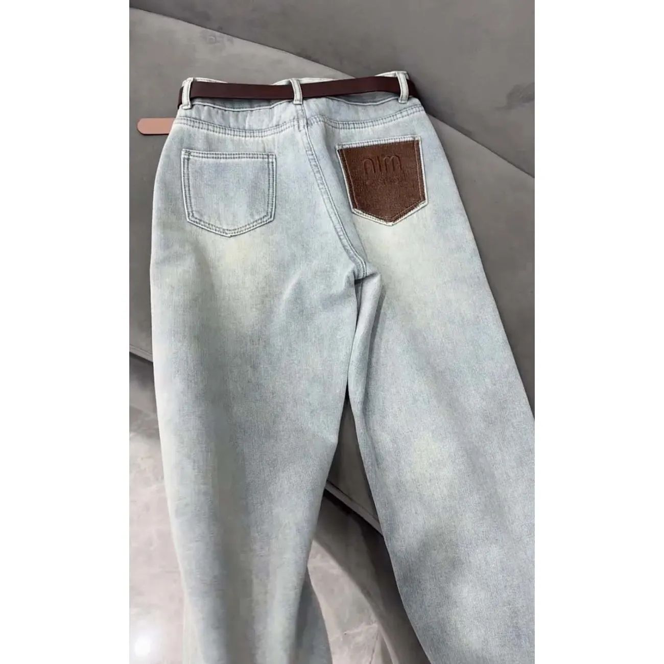 Thickened velvet jeans for women  winter new high-waisted loose slimming large size versatile harem daddy pants