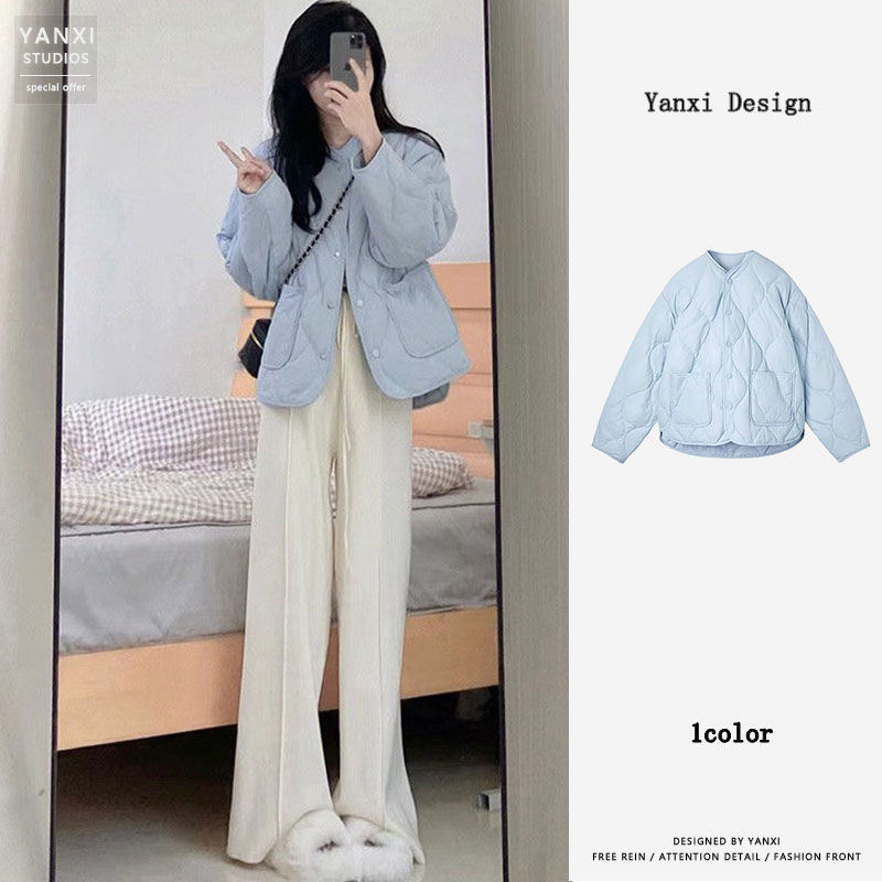 棉服女2023新款秋冬季加厚棉衣羽絨麵包服韓系溫柔夾棉派克服外套