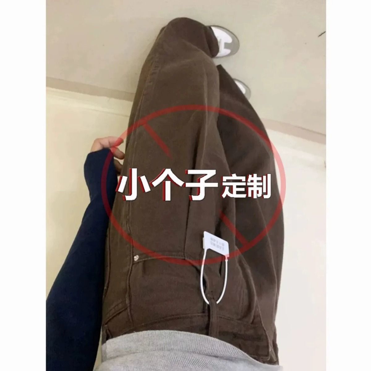 設計感咖色高腰闊腿牛仔褲女小個子顯高直筒寬鬆顯瘦垂感拖地長褲