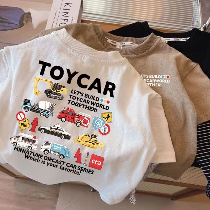 Boys pure cotton spring and autumn T-shirt children's clothing 2023 small and medium-sized children's bottoming baby fake two-piece children's long-sleeved autumn tops