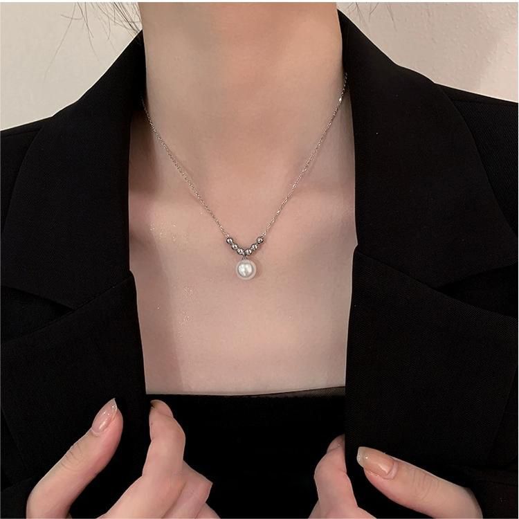 简约奢小众珍珠项链2023设计珍珠锁骨纯银小众新款高级颈链网红