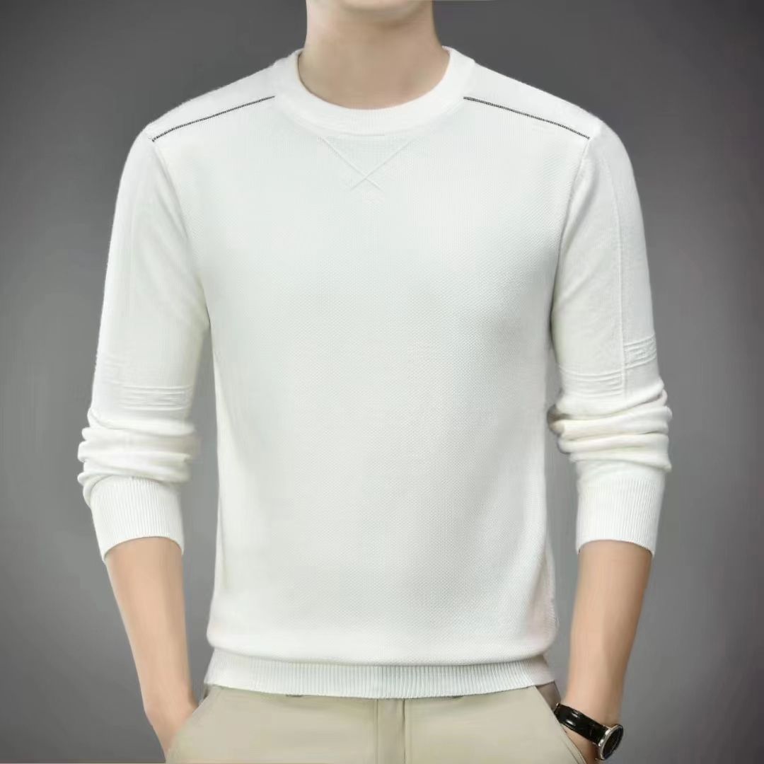 Brand original single label high quality gold spun solid color men's woolen sweater