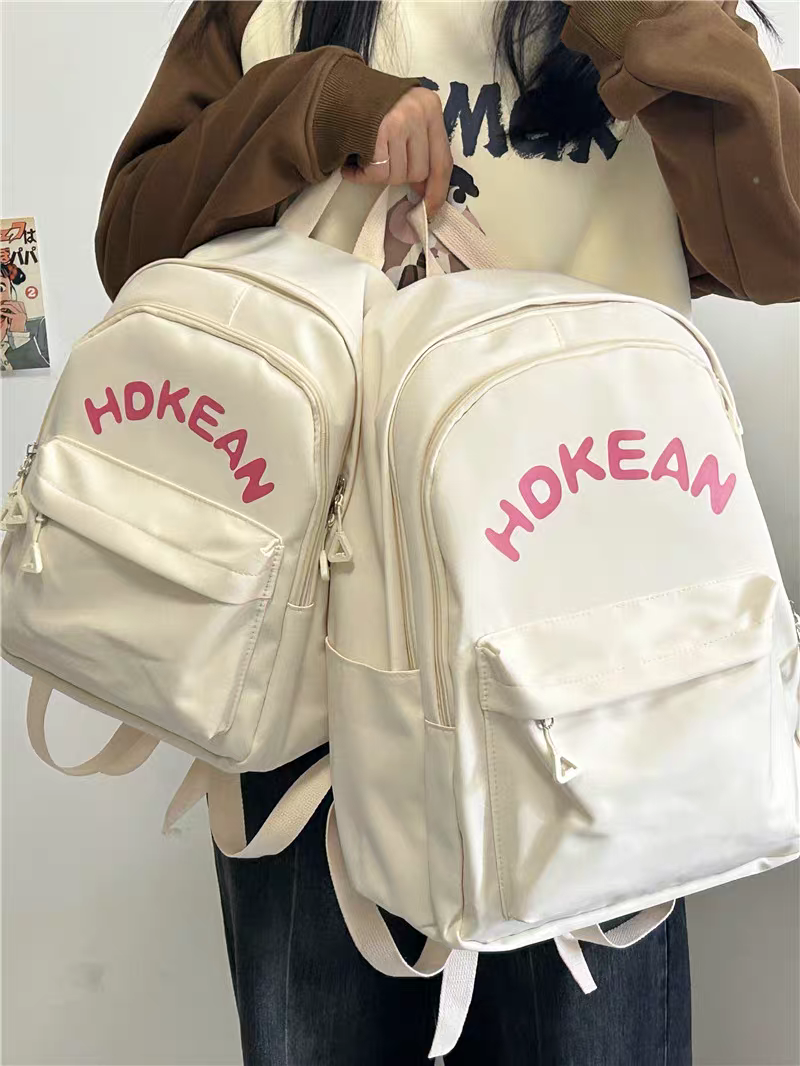女大學生時尚簡約書包日系初中高中生休閒上課雙肩包韓版旅行背包