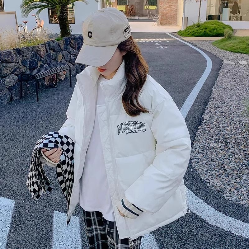 大碼160斤胖妹妹冬季新款加厚麵包服棉衣女韓版寬鬆棉服棉襖外套