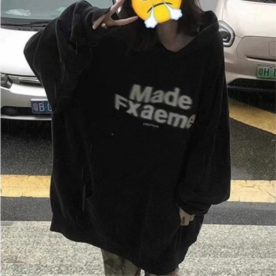 美式復古hiphop潮牌設計感衛衣女新款小個子小眾ins風秋冬上衣潮