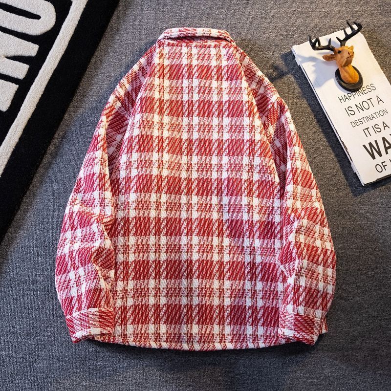 Men's Thick Wool Plaid Jacket For Winter Warmth And Style_voghion.com