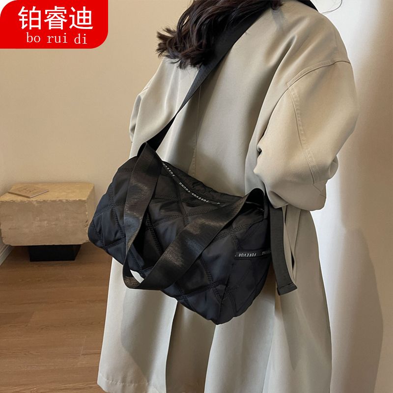 大容量包包女2023新款韩版菱格单肩包时尚休闲百搭斜挎包
