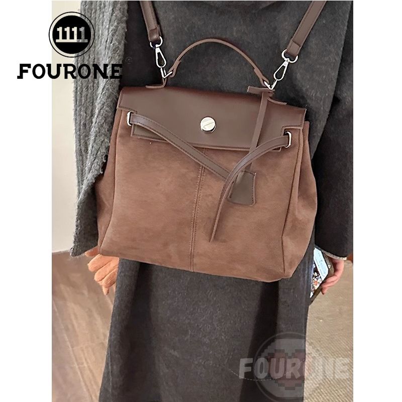 Korean Autumn and Winter New Retro Suede Backpack Casual Backpack Versatile Shoulder Women's Bag Kelly Bag