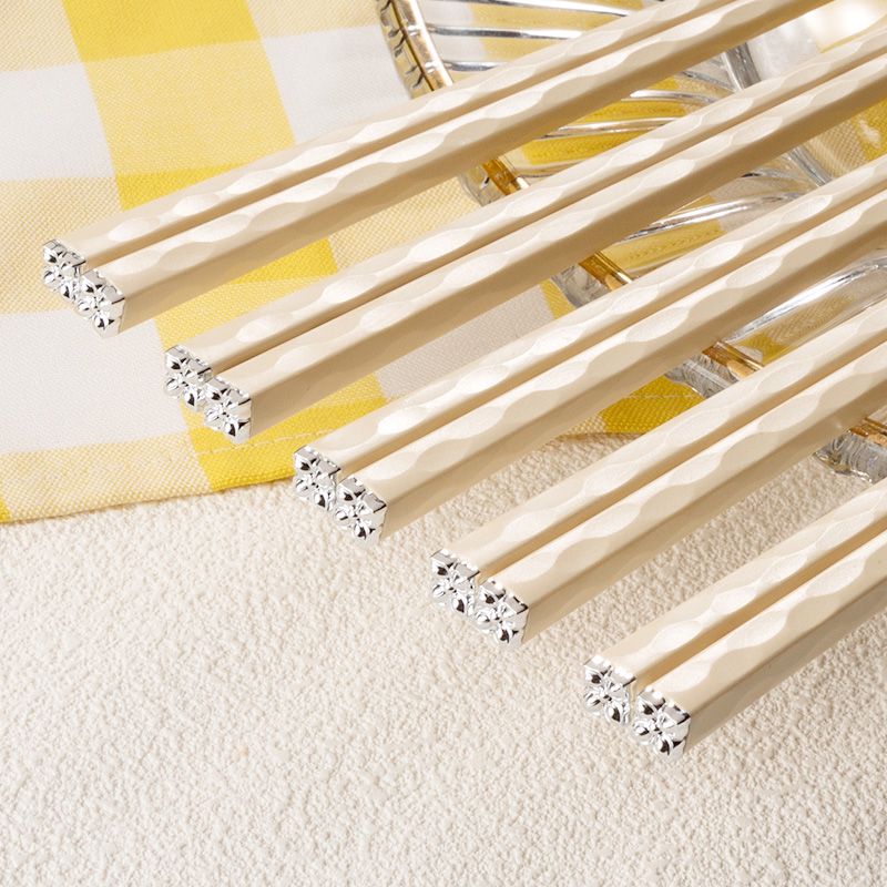 新款防滑家庭合金筷子家用创意简约套装高档一人一双筷子高端
