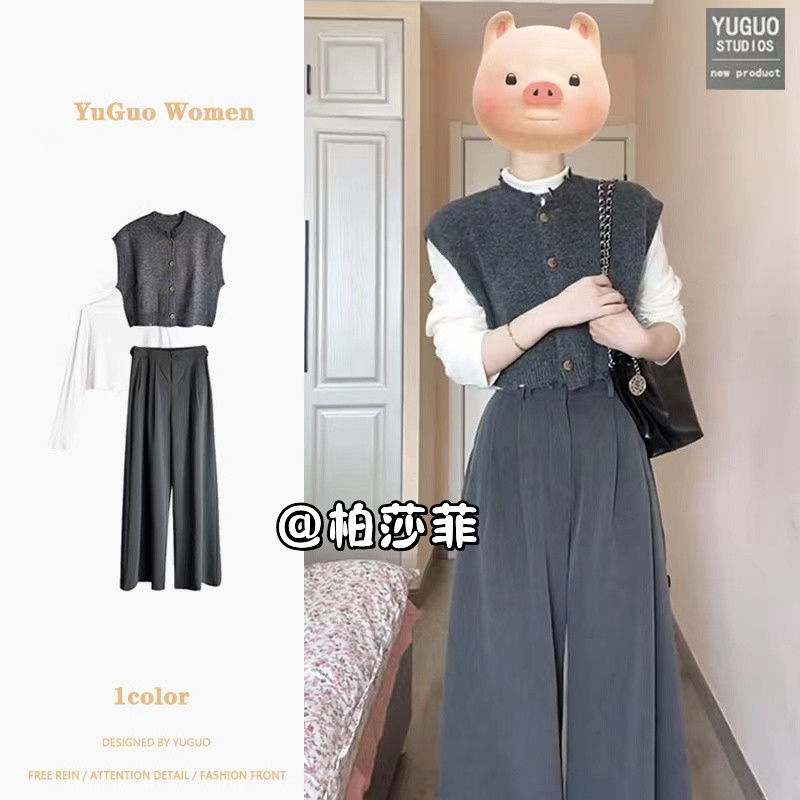 深秋冬裝搭配一整套通勤減齡休閒時尚高級感鹽系韓劇穿搭三件套裝