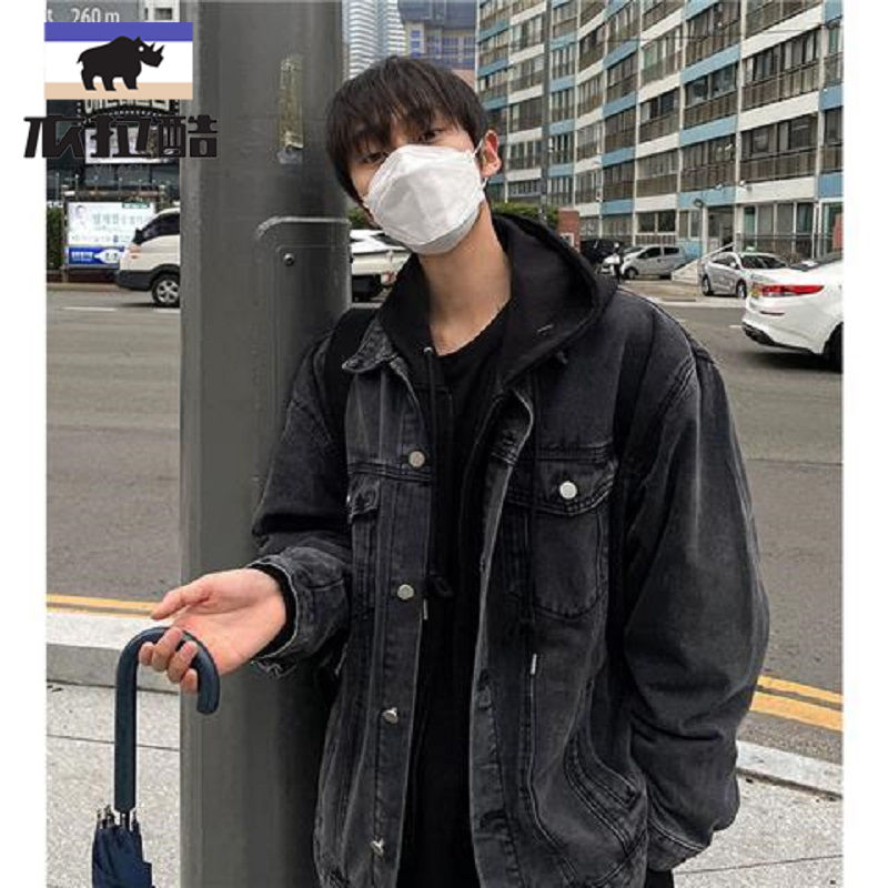 學生男牛仔外套2023新款夾克男春秋季港風ins潮牌百搭寬鬆上衣男