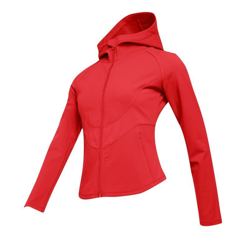 范斯蒂克加绒瑜伽外套女冬季保暖运动夹克户外跑步修身健身服上衣