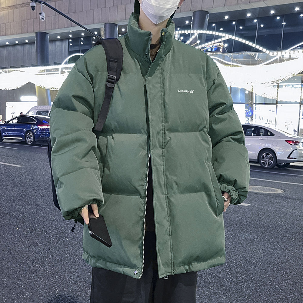 冬季保暖2023棉服棉衣新款情侶加厚外套麵包男士寬鬆立領棉襖百搭