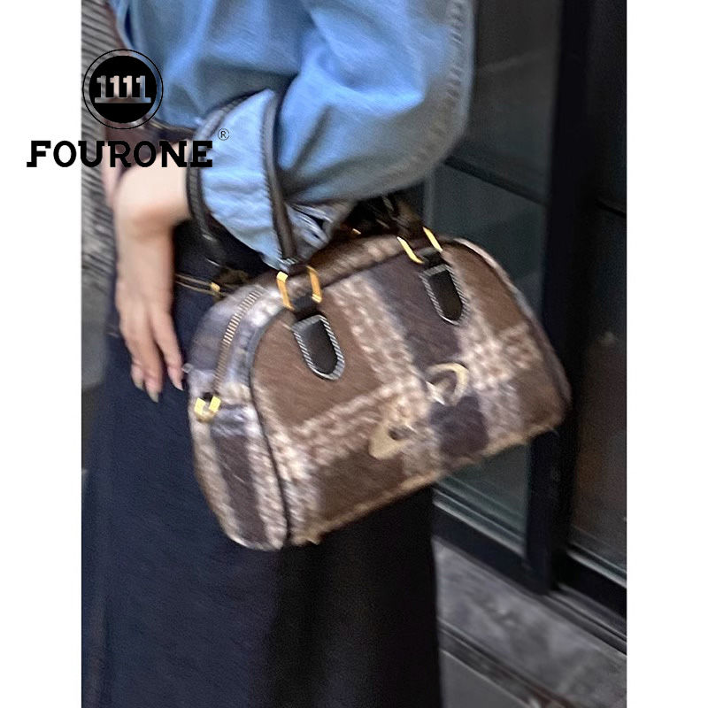 Wool plaid handbag women's new Korean fashion small square bag high-end versatile crossbody bag