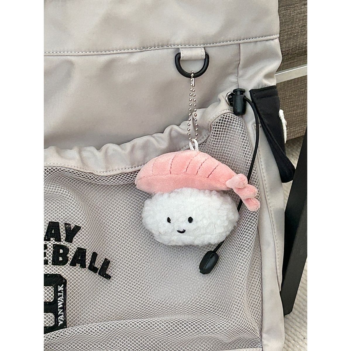 Cute sweet shrimp sushi, caviar, thick egg roast, hand-held sushi pendant, girly girl's good-looking plush doll