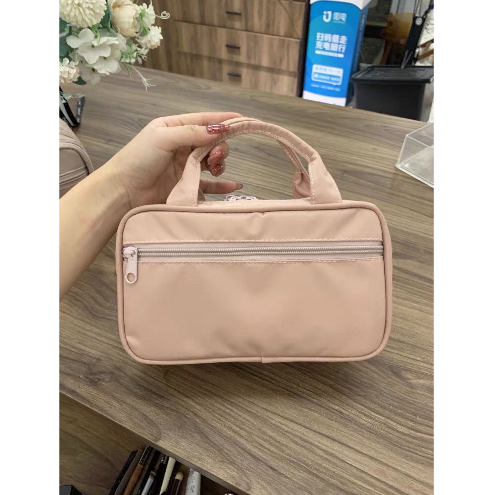 Waterproof fabric practical portable double-layer cosmetic bag simple multi-functional large capacity portable storage bag