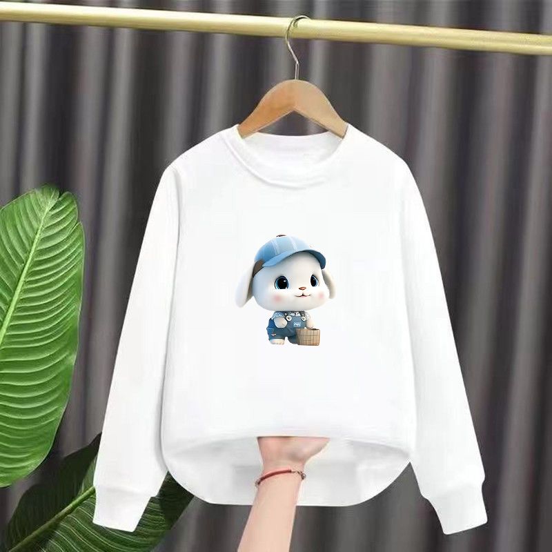 Children's sweatshirts spring and autumn thin section Korean style new tops for boys and girls pullover children's clothing students versatile long-sleeved bottoming shirts