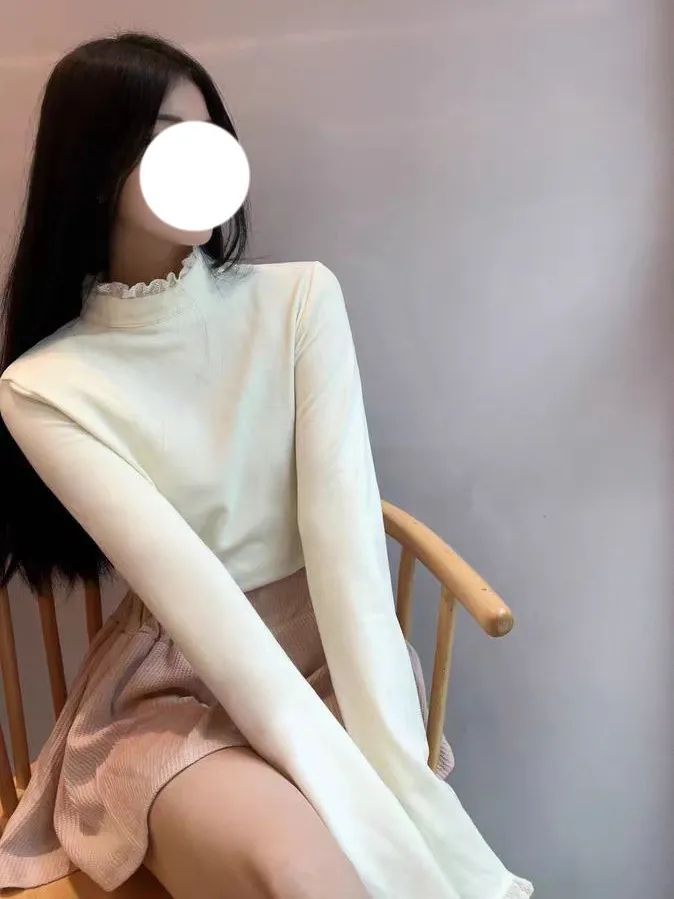 秋冬獨特别致甜辣妹蕾絲半高領緊身上衣設計感小眾打底衫