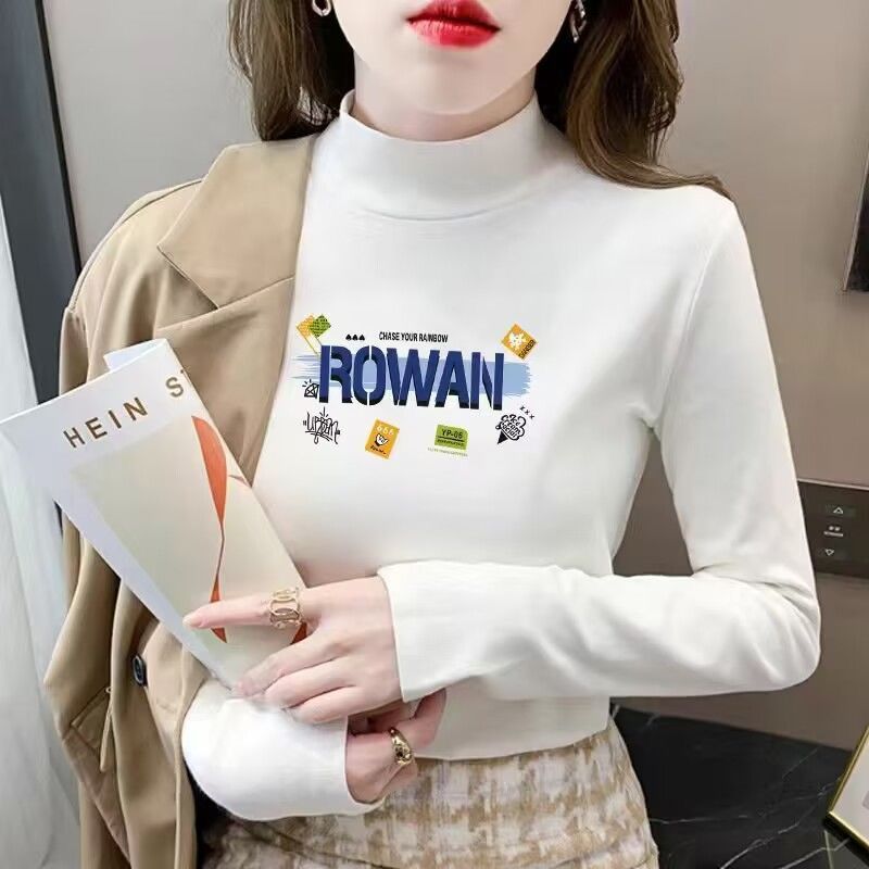 韓系時尚2023新款德絨小眾秋冬內搭長袖t恤女打底衫休閒百搭上衣