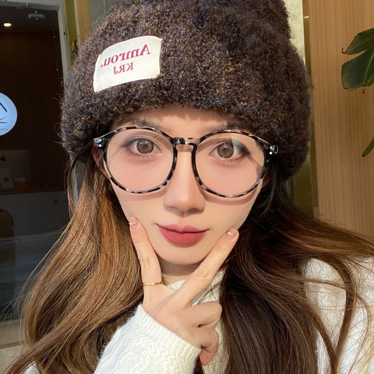 黑框眼鏡ins高顏值素顏防藍光女韓版潮圓臉大框顯瘦可配近視度數