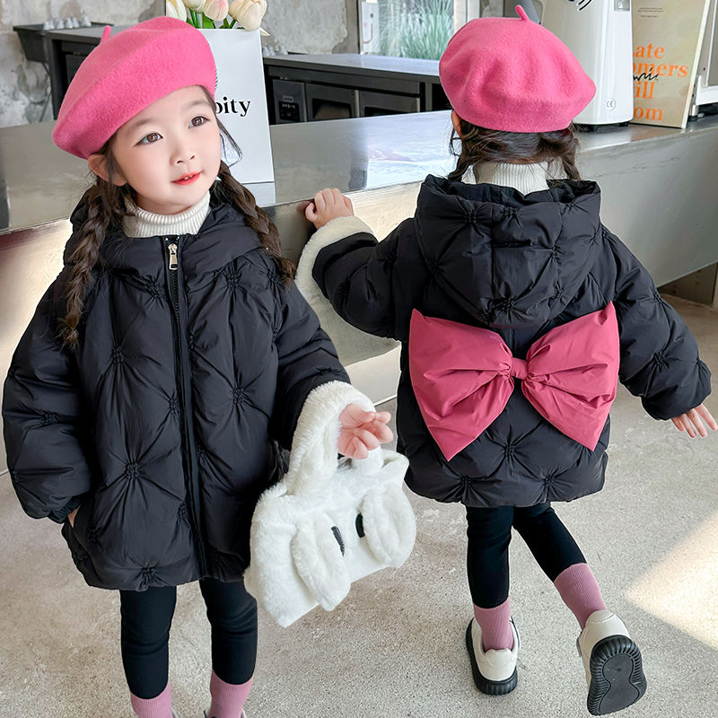 女童羽絨服2023新款白鴨絨兒童寶寶冬季外出羽絨外套女孩加厚冬裝