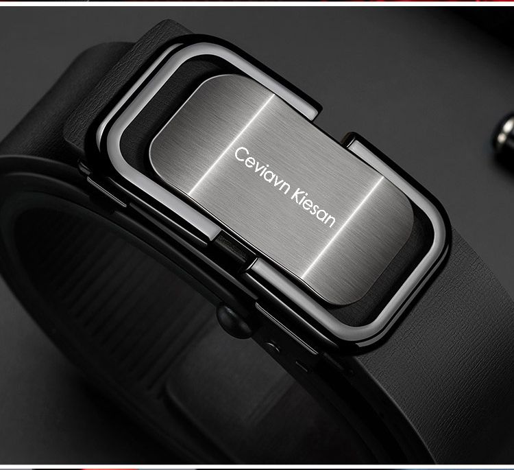 Men's Leather Belt Genuine Leather Automatic Buckle Casual Style_voghion.com