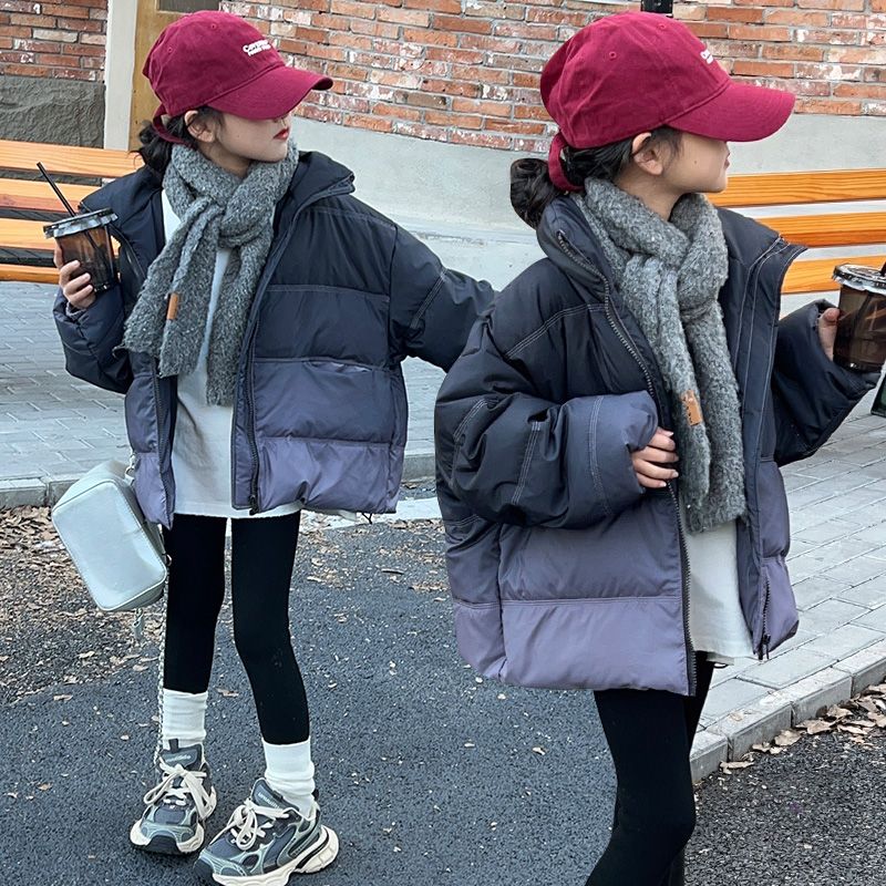 Girls' Down Jacket Winter 2023 New Thickened Big Children's Short Style Girls' Warm Winter Clothing Children's Clothing Jacket