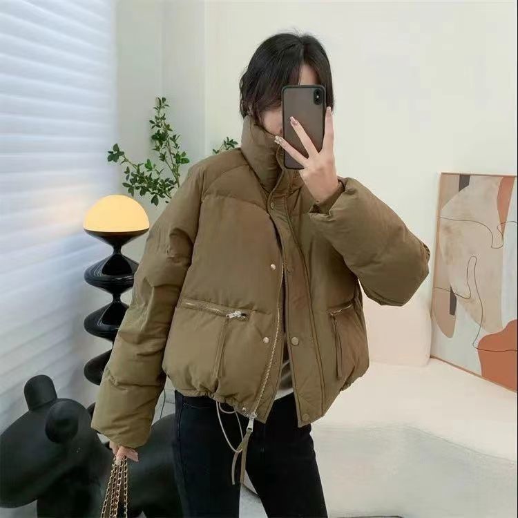 秋冬季新款羽絨棉服女2023韓版小個子立領棉衣女加厚棉襖洋氣外套