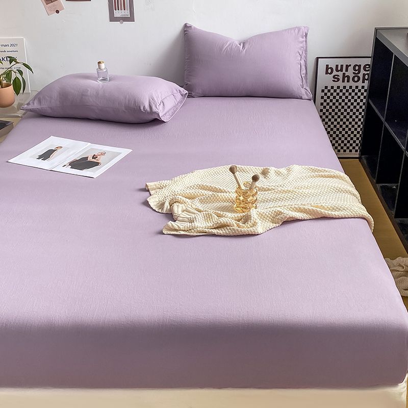 纯色床笠单件水洗棉床罩1.8米1.5席梦思床垫保护罩床套全包围床单