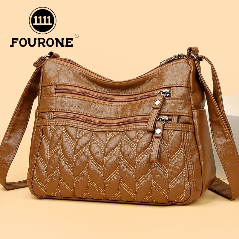 Crossbody bag for women new wear-resistant middle-aged mother fashion shoulder bag multi-layer large capacity wallet