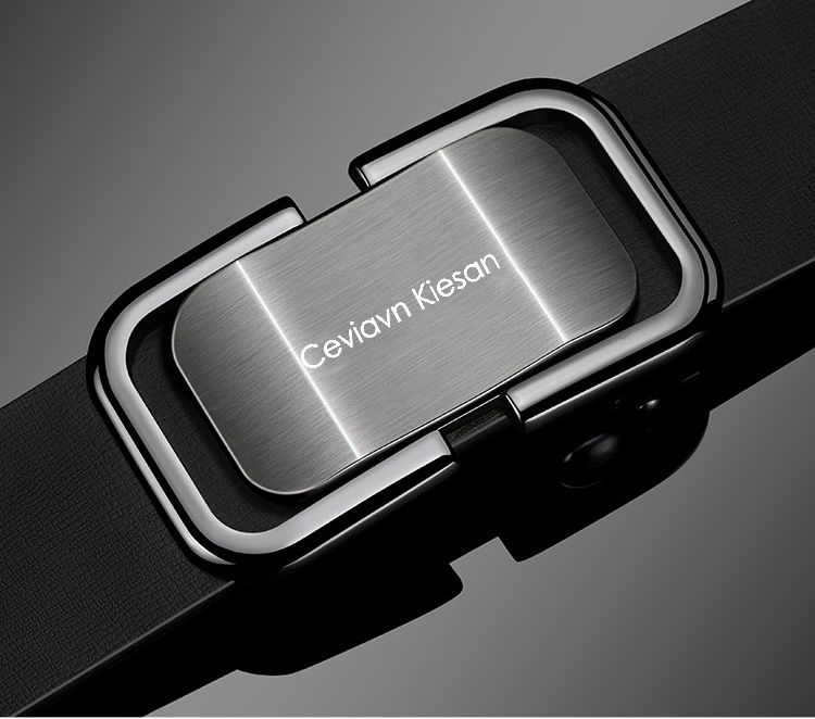Men's Leather Belt Genuine Leather Automatic Buckle Casual Style_voghion.com