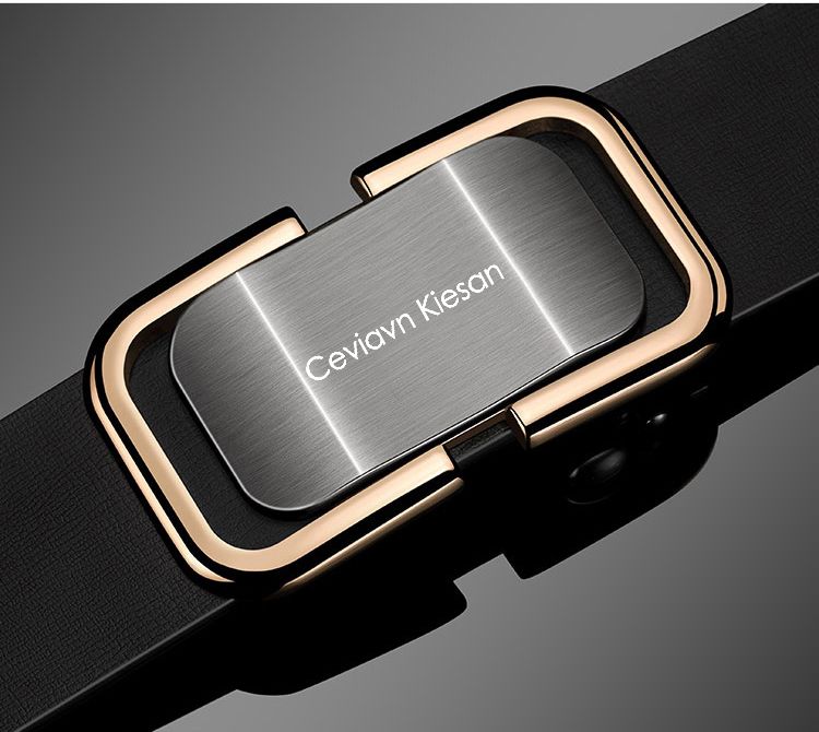 Men's Leather Belt Genuine Leather Automatic Buckle Casual Style_voghion.com