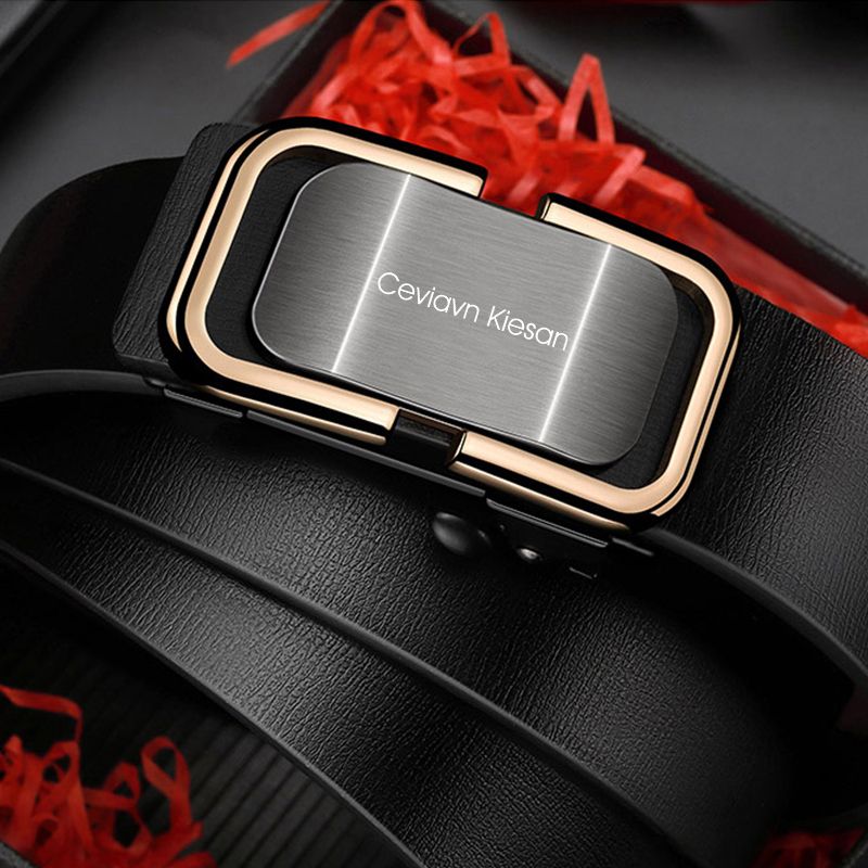 Men's Leather Belt Genuine Leather Automatic Buckle Casual Style_voghion.com