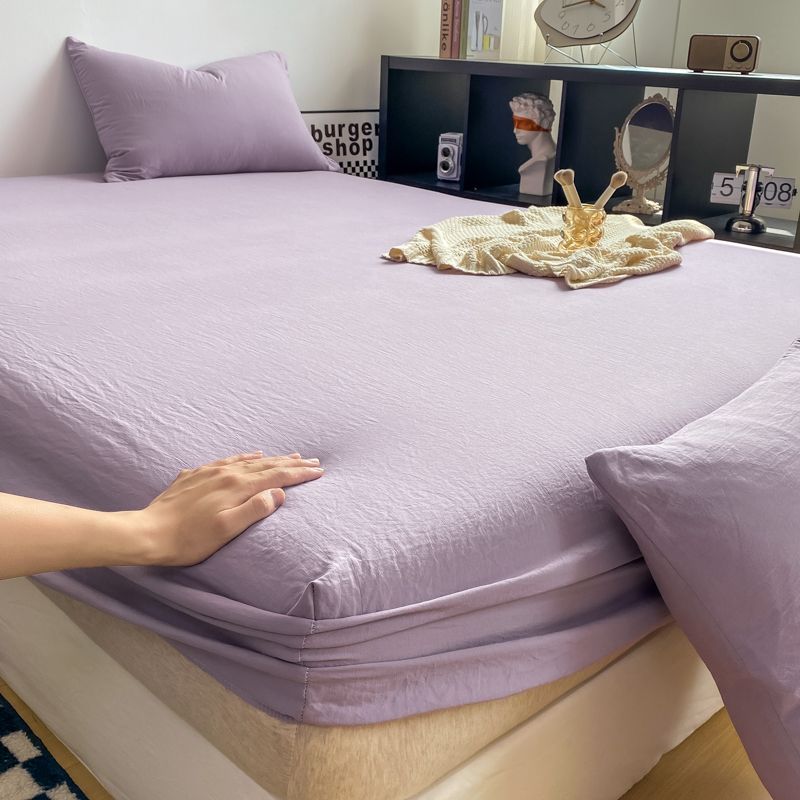 纯色床笠单件水洗棉床罩1.8米1.5席梦思床垫保护罩床套全包围床单