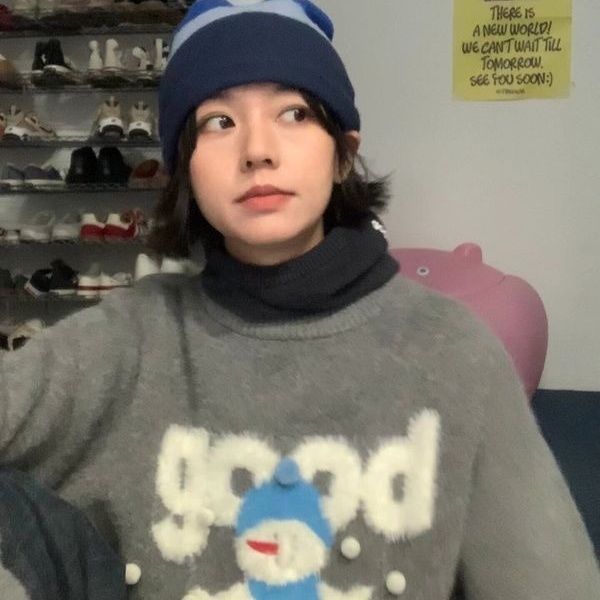 日系復古可愛卡通雪人毛衣女寬鬆加厚高級設計感圓領秋冬軟糯上衣
