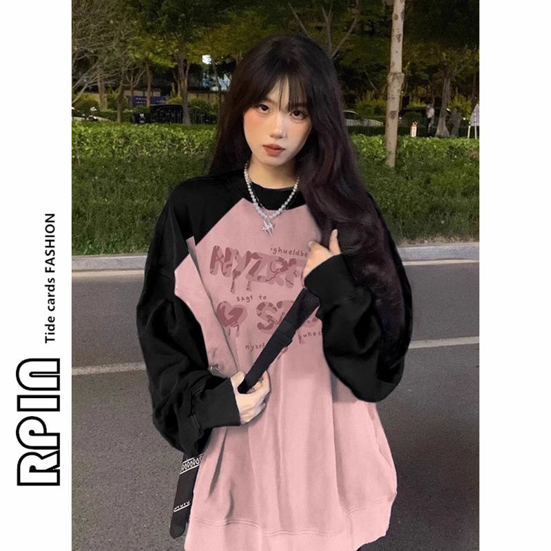 RPIN特大碼胖mm2-300斤復古潮牌套頭衛衣女秋冬oversize寬鬆外套