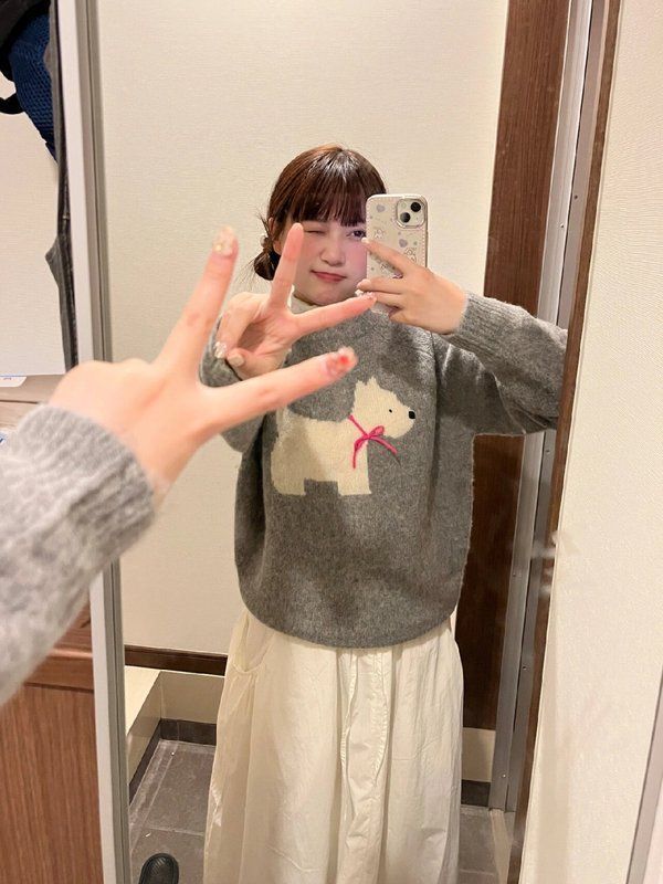 溫柔風奶fufu小狗毛衣女秋冬新款小眾設計感軟糯圓領針織內搭上衣