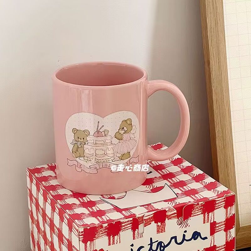 可爱小兔陶瓷杯ins高颜值马克杯子情侣早餐牛奶杯送女生生日礼物