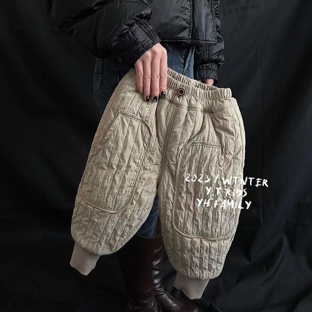 儿童宝宝棉裤加绒加厚裤子冬季新款韩版男女童洋气外穿保暖长裤