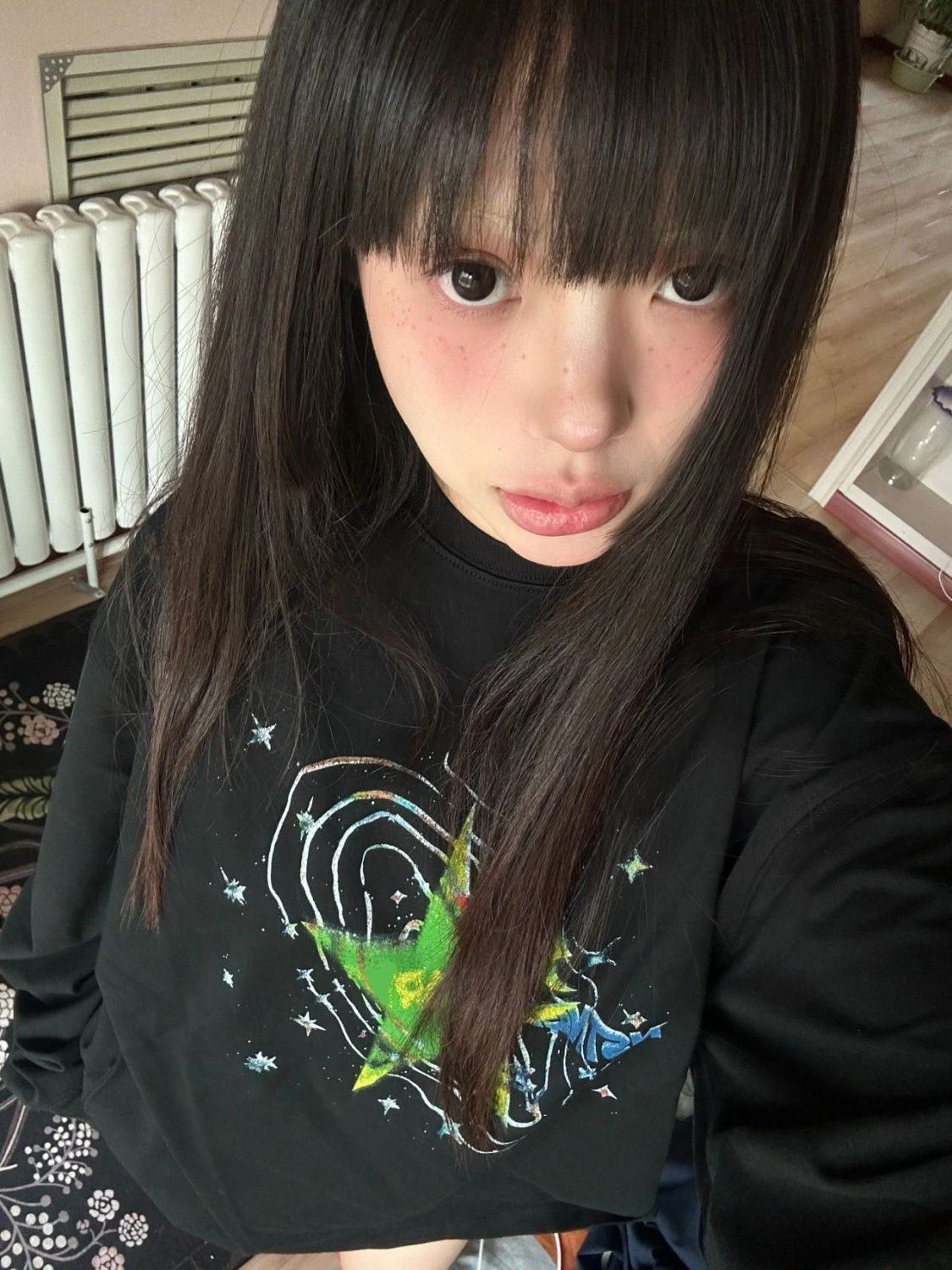 國潮美式復古塗鴉字母印花加絨圓領衛衣男女秋冬學院風情侶上衣潮