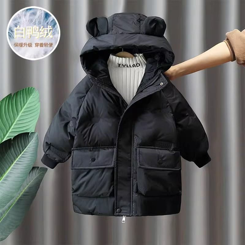 兒童羽絨服男童冬裝2023新款帥氣寶寶棉襖衣服中長款冬季加厚外套