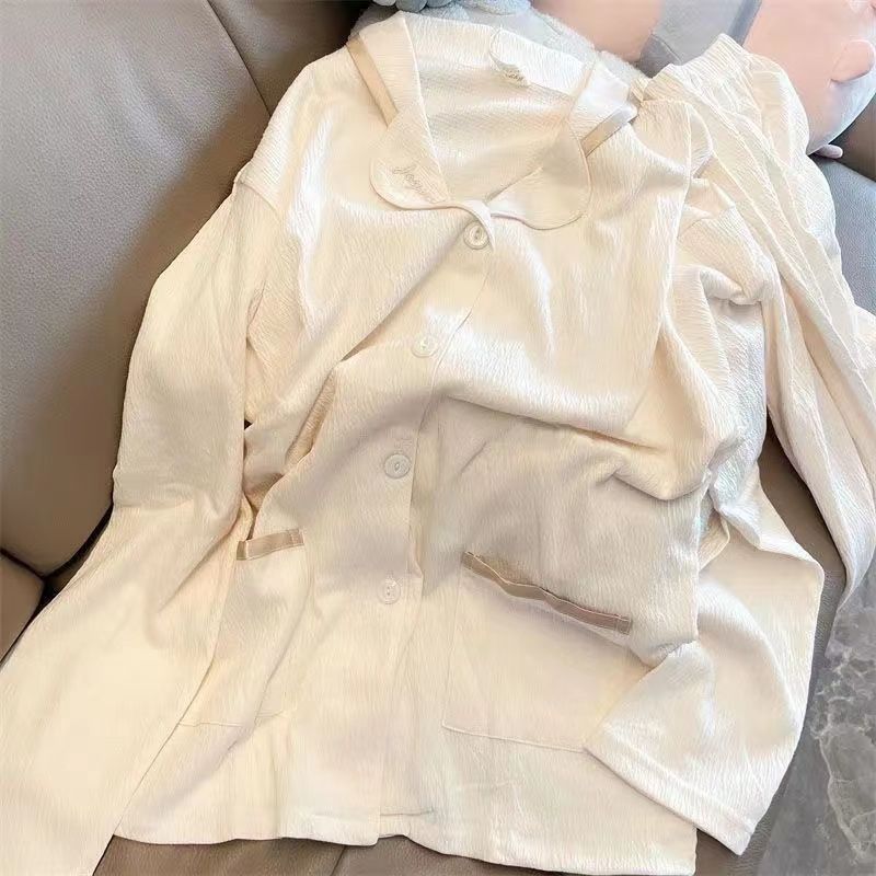睡衣女春秋季長袖網紅風新款學生甜美套裝秋冬天高級感家居服外穿