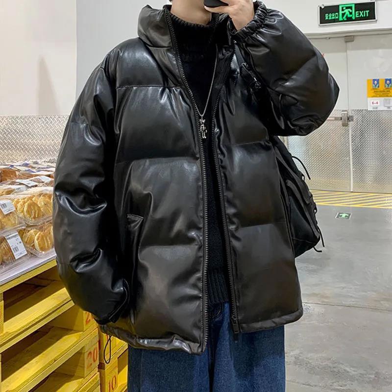 2023年秋冬季新款棉襖男士外套短款皮麵包服羽絨棉服韓版潮流棉衣