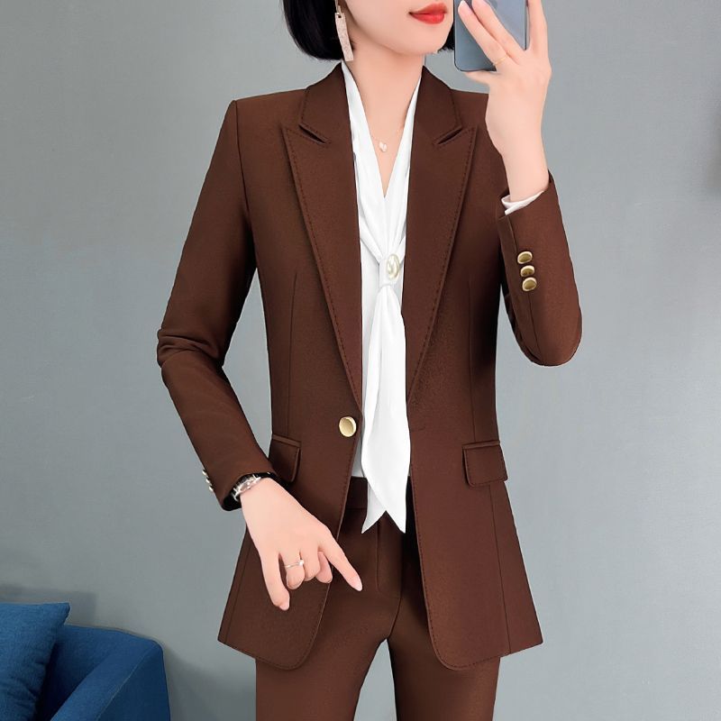 Autumn and winter work clothes suit for women, high-end formal wear, casual professional wear, temperament, slim fit suit for small people in the workplace